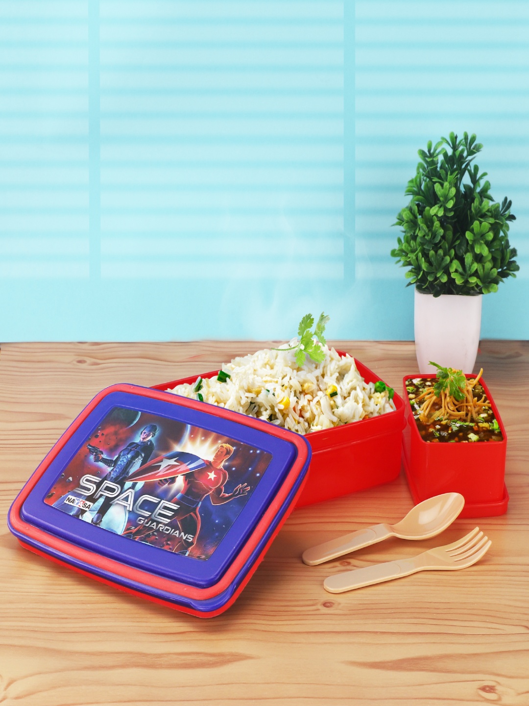 

Nayasa Red Air-Tight Leakproof BPA-Free Spill-Guard Plastic Lunch Box