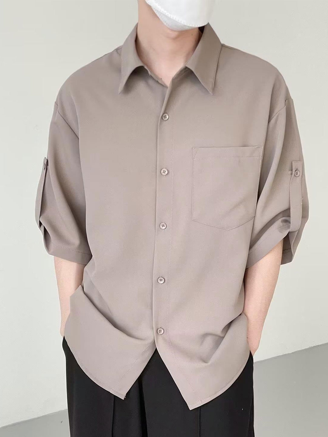 

StyleCast x Revolte Men Opaque Casual Shirt, Khaki