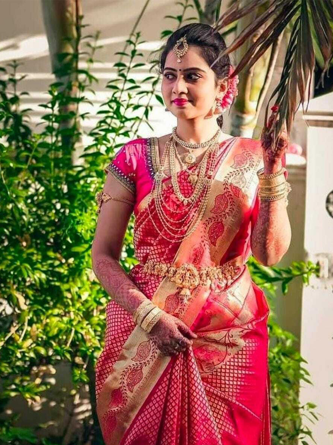 

bansari textiles Woven Design Banarasi Saree, Pink