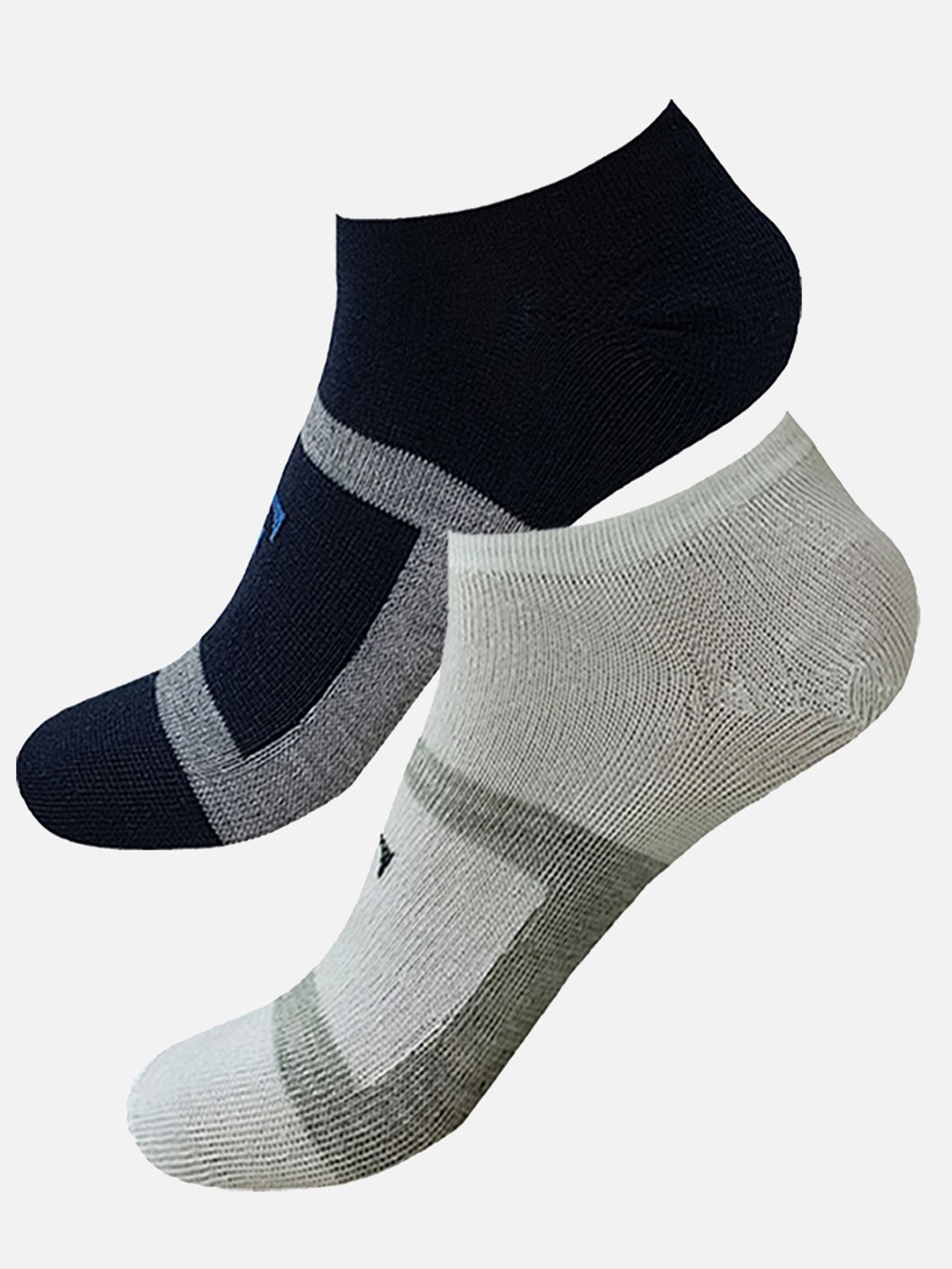 

StyFun Men Pack Of 2 Patterned Moisture-Wicking Ankle Length Running Socks, White