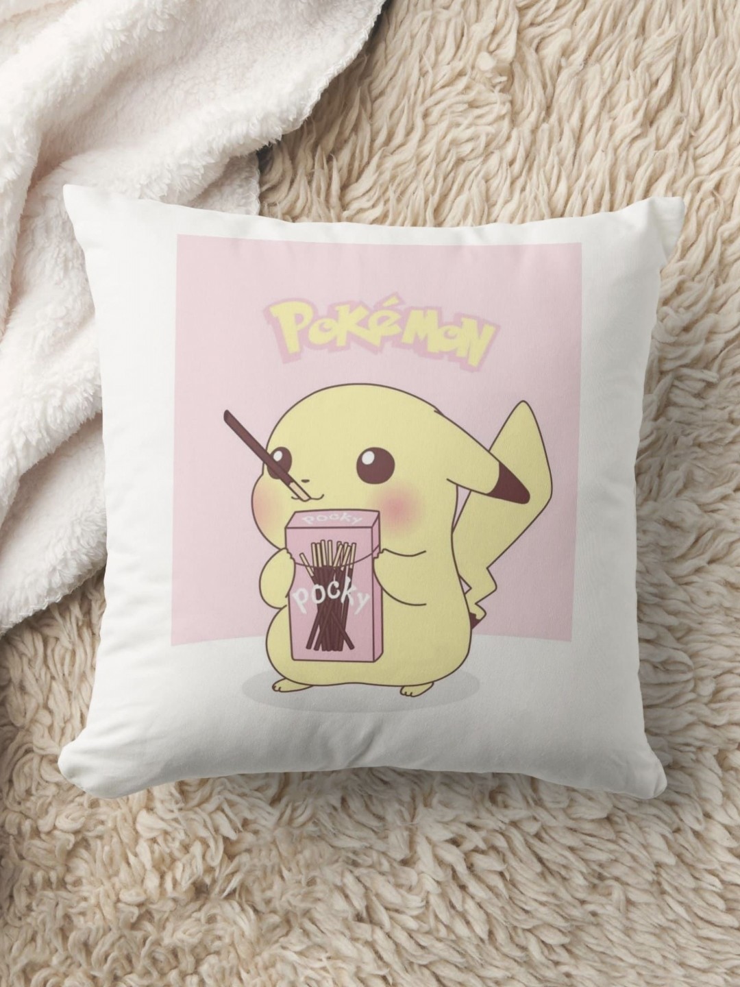 

Anikmart White & Yellow Pikachu Printed Pre-Filled Cushion