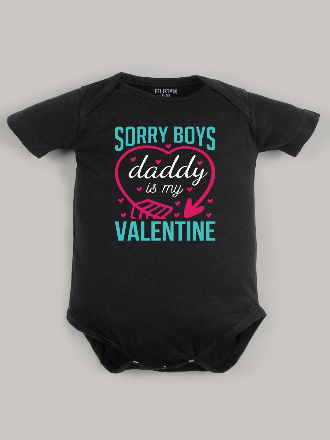 

FFLIRTYGO Infants Valentine day Printed Cotton Bodysuit, Black