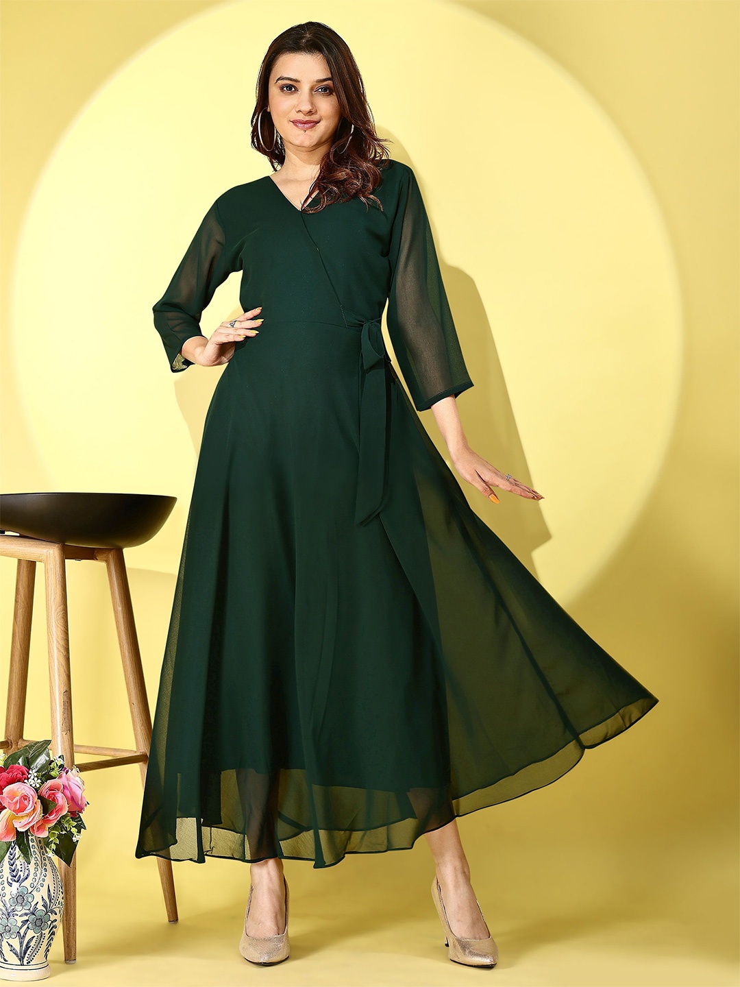 

Fashion2wear Women A-Line Maxi Dress, Green