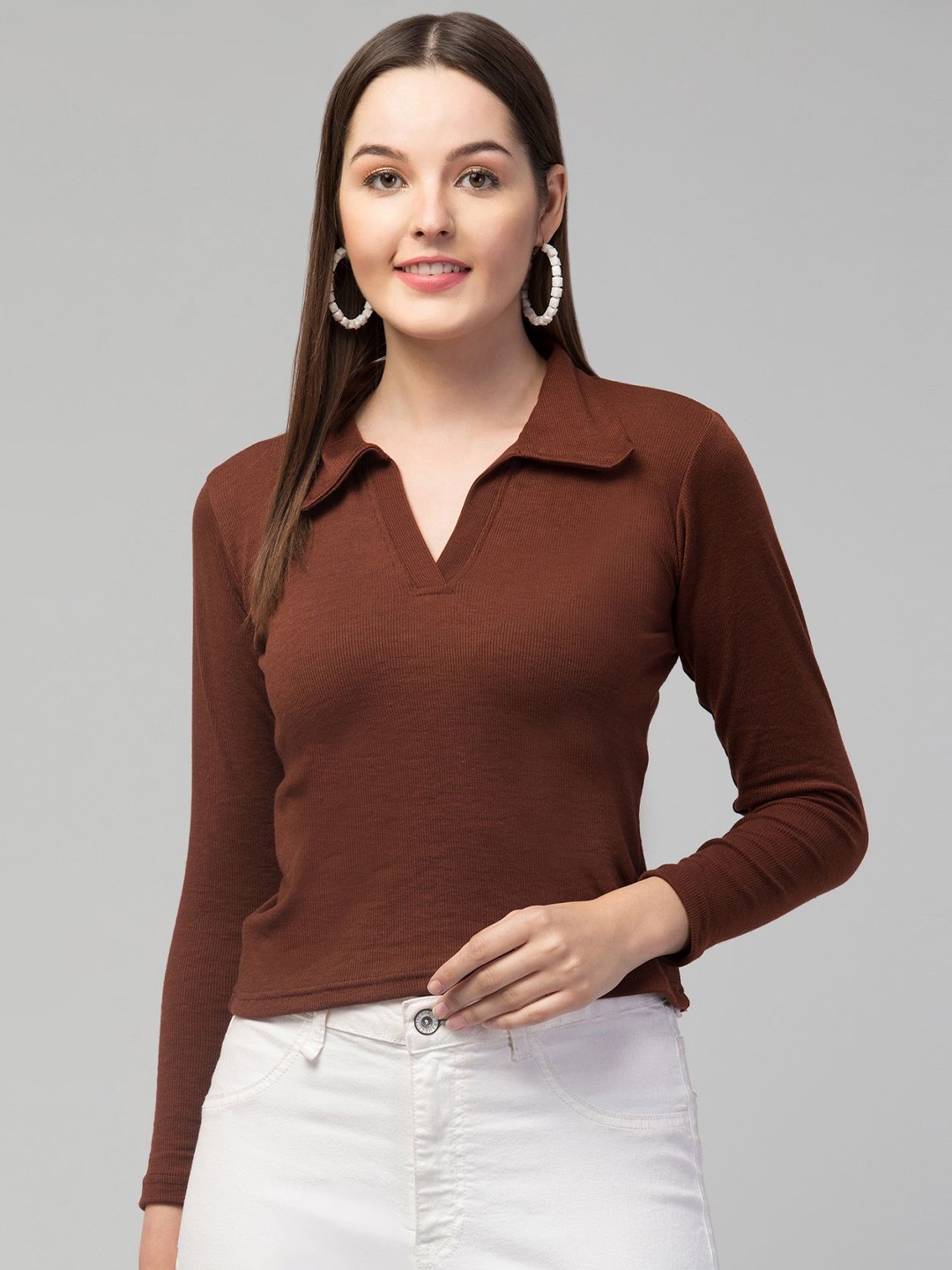 

STYLE PREZONE Top, Brown