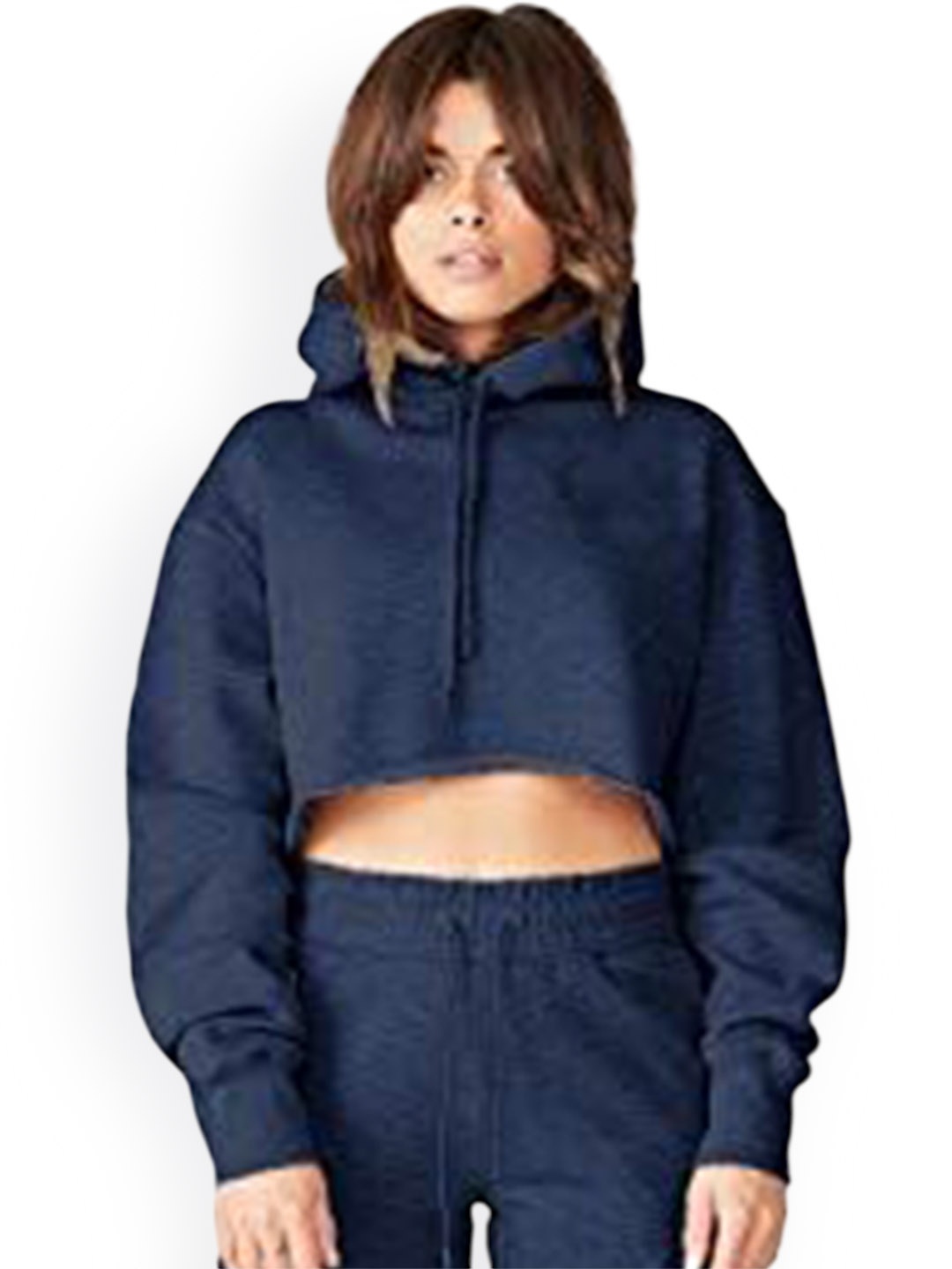

NOTWILD Women Cotton Hooded Tracksuit, Navy blue