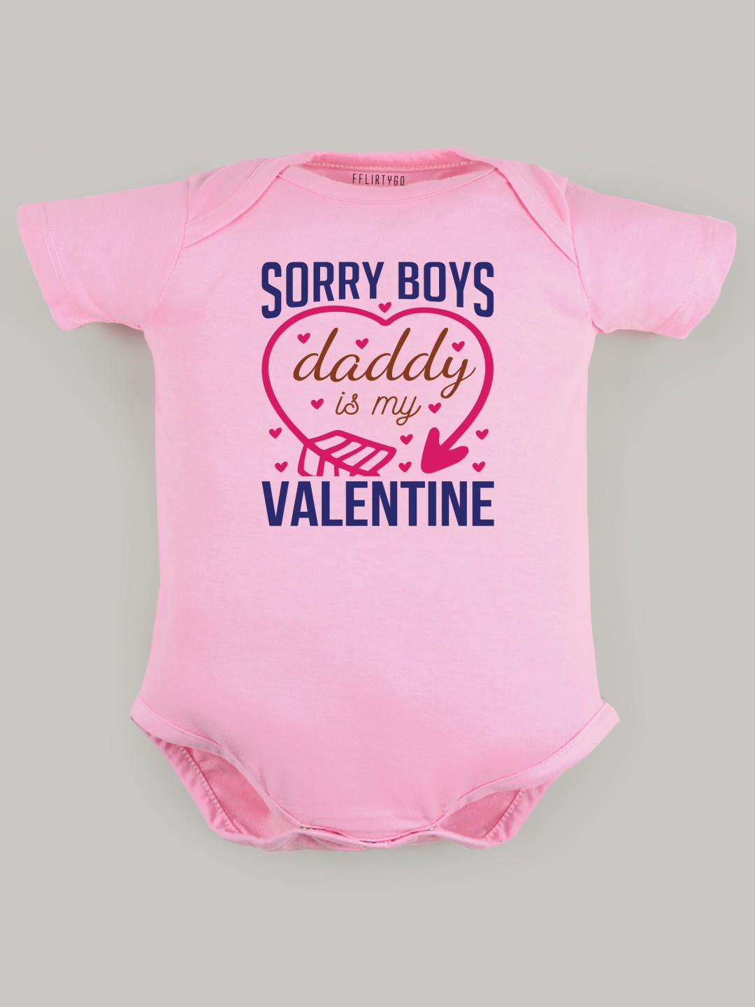 

FFLIRTYGO Infants Valentine Day Printed Cotton Bodysuit, Pink