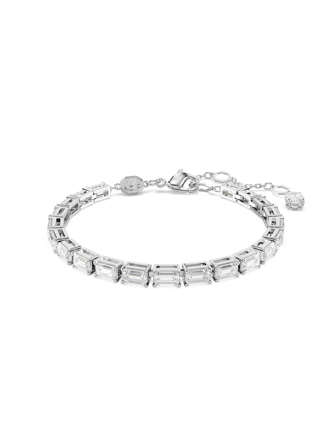 

SWAROVSKI Rhodium Plated Crystals Studded Wraparound Bracelet, Silver