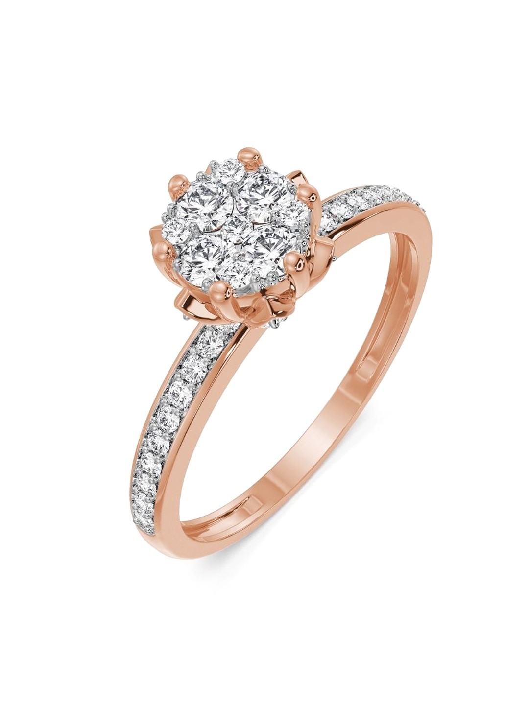 

Emori Blossom Brilliance Solitaire 18 Kt Gold 0.39 Diamond Ring 2.25 gm, Rose gold