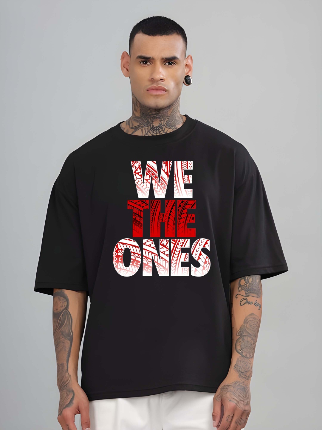 

Krimmple Men Drop-Shoulder Sleeves Pure Cotton T-shirt, Black