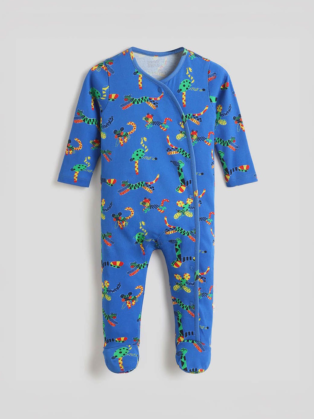 

Somersault Boys Printed Cotton Sleepsuit, Blue