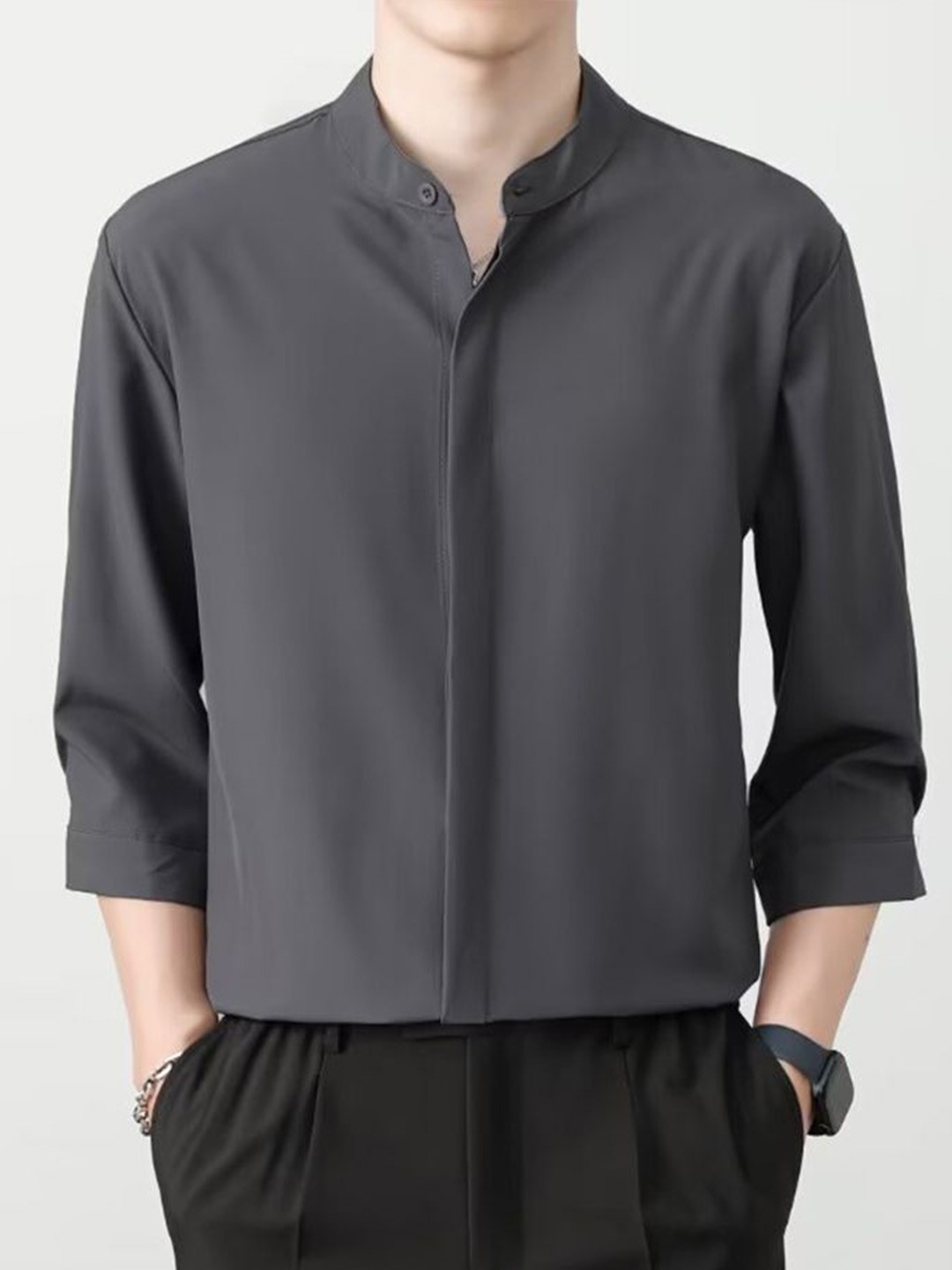 

StyleCast x Revolte Men Opaque Casual Shirt, Green