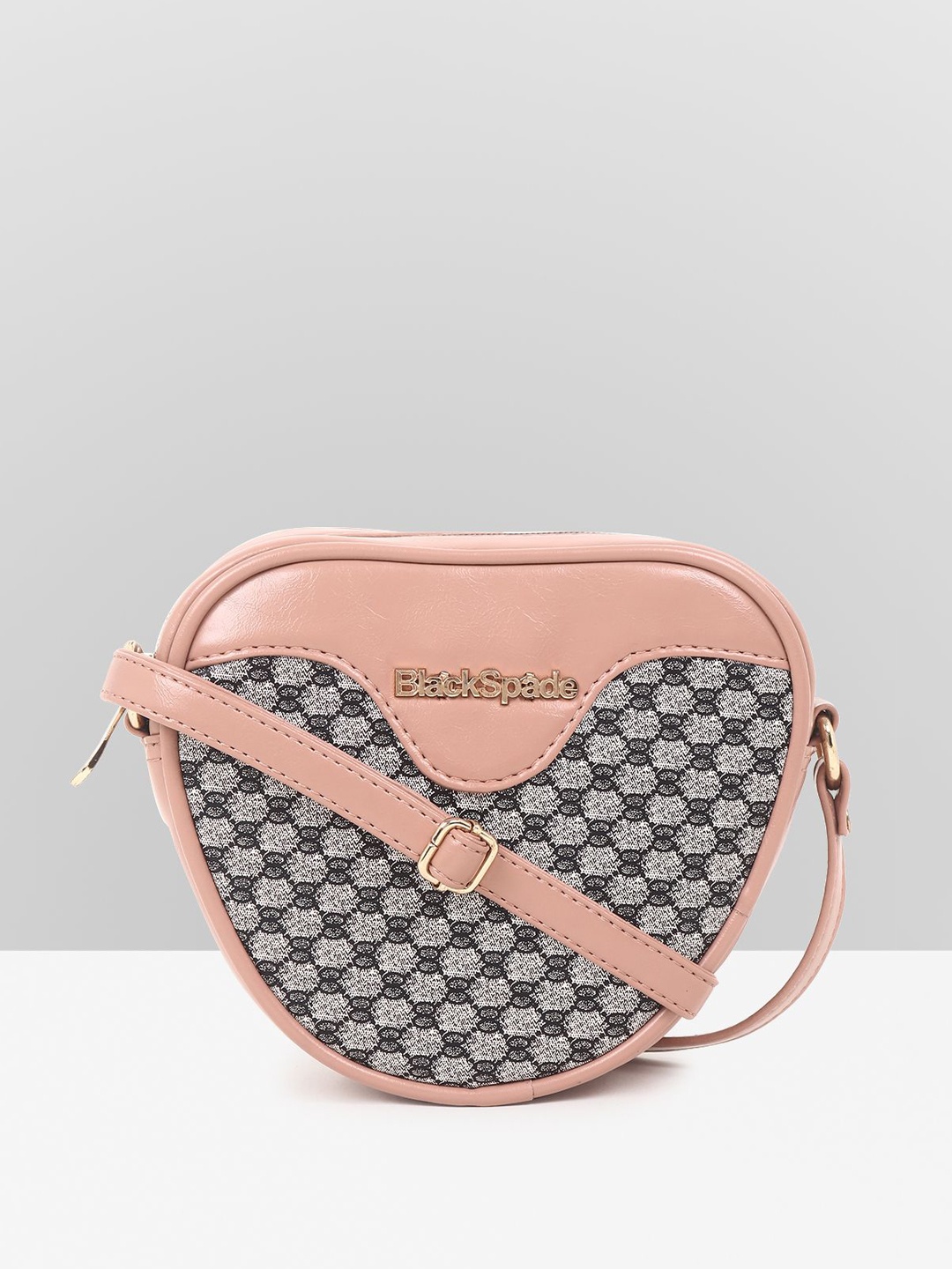 

Black Spade Women Checked Crossbody Sling Bag, Pink