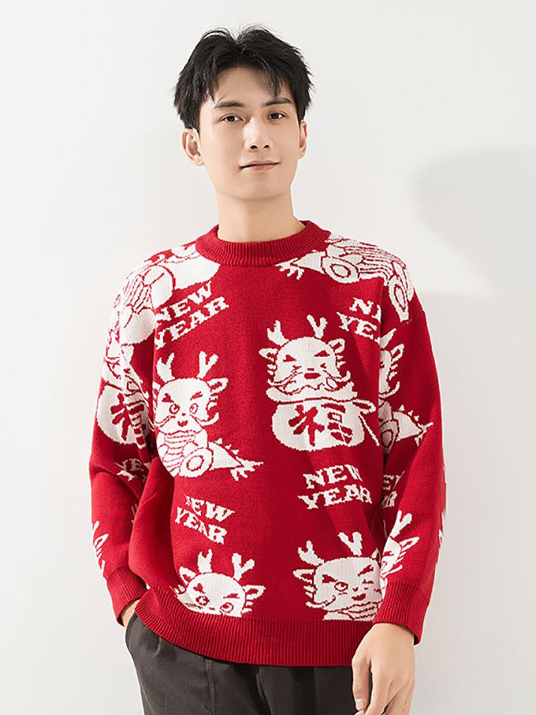 

StyleCast x Revolte Men Longline Pullover, Red