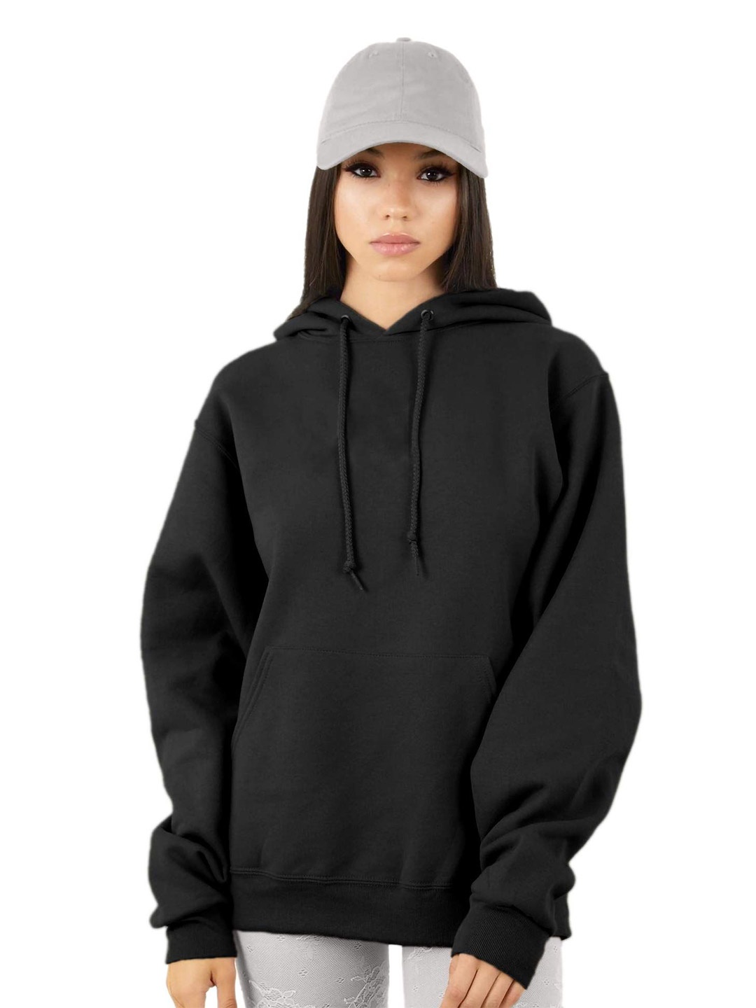 

NOTWILD Women Hooded Cotton Sweatshirt, Black
