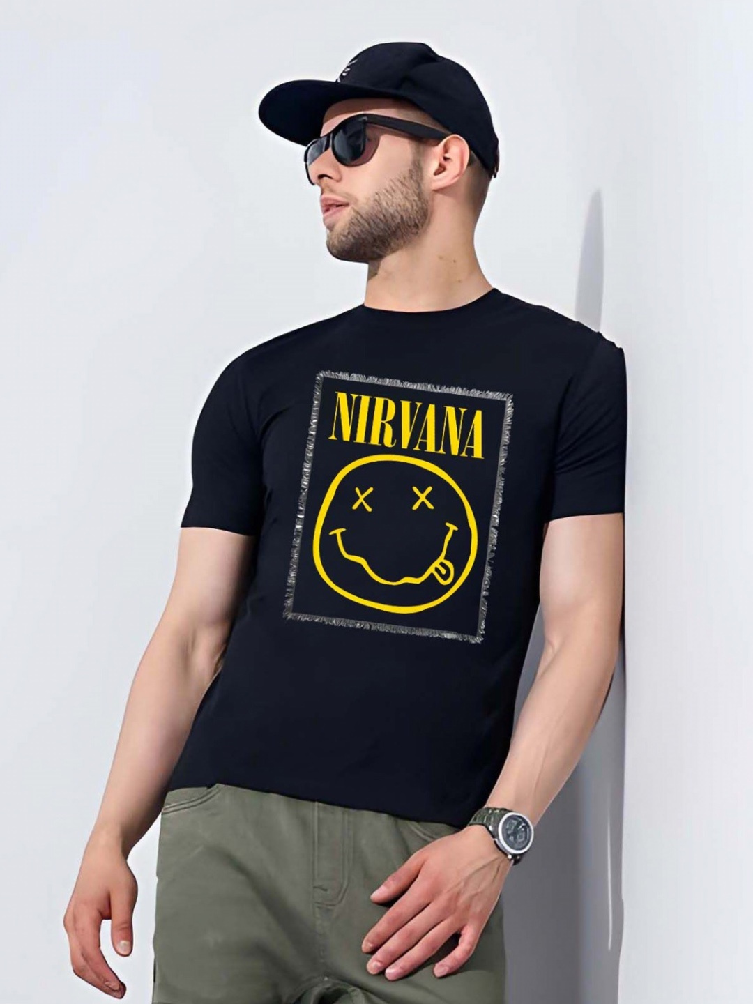 

Moda Rapido Men Graphic Printed Round Neck Cotton Slim Fit T-shirt, Black