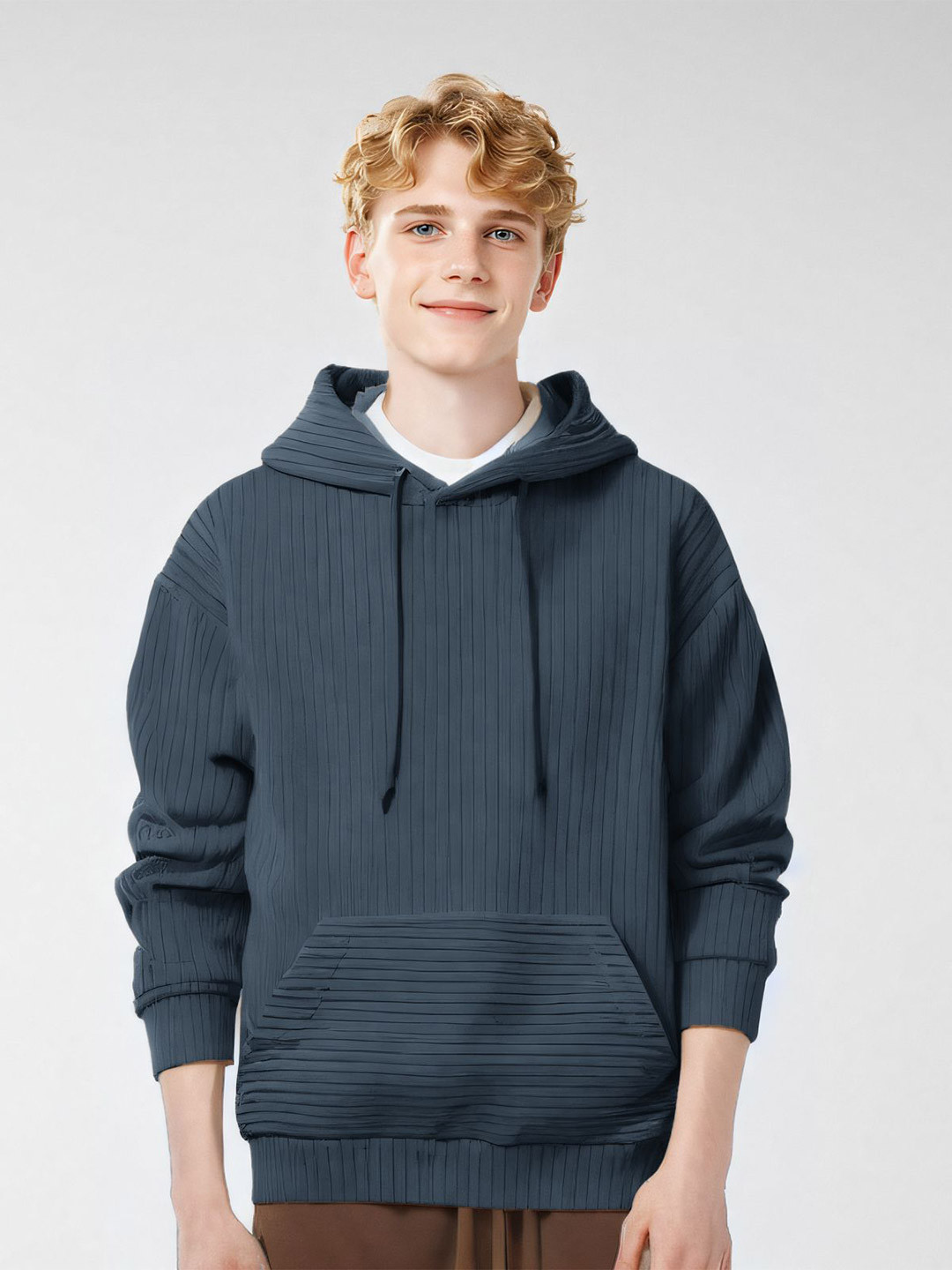 

StyleCast x Revolte Men Hooded Sweatshirt, Navy blue