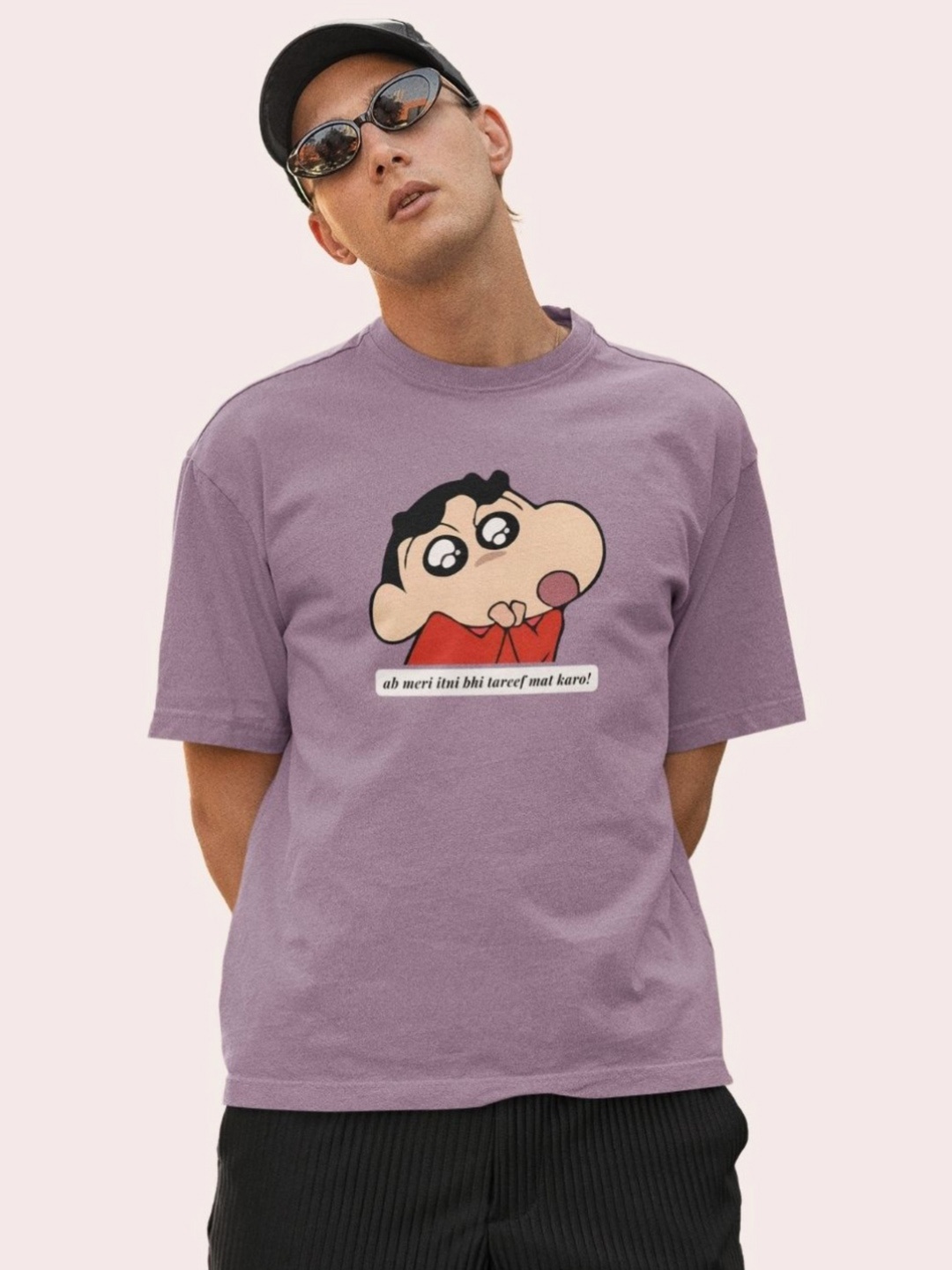 

Broke Memers Men Graphic Printed Round Neck Cotton Oversized T-shirt, Purple
