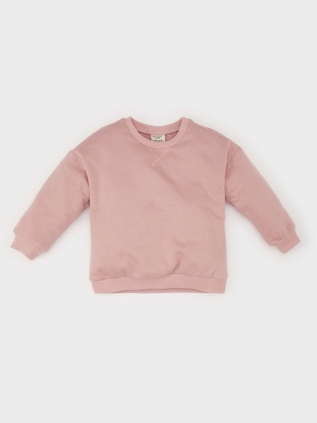 

DeFacto Girls Round Neck Pure Cotton Pullover, Pink