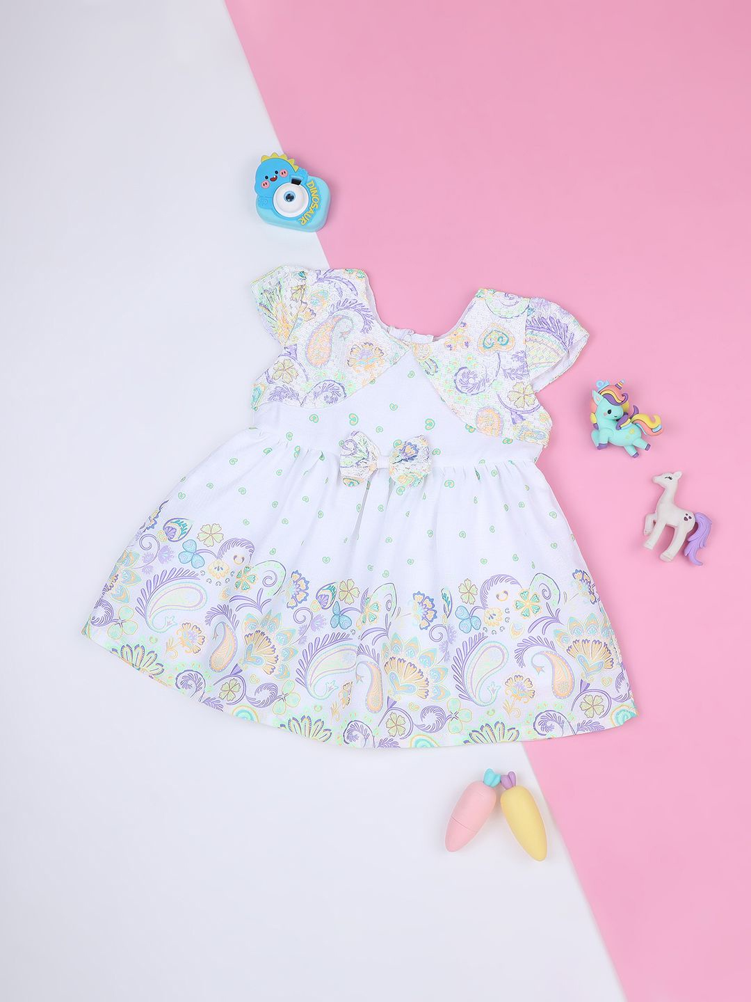 

Macwin Girls Infants Floral Print A-Line Dress, Purple