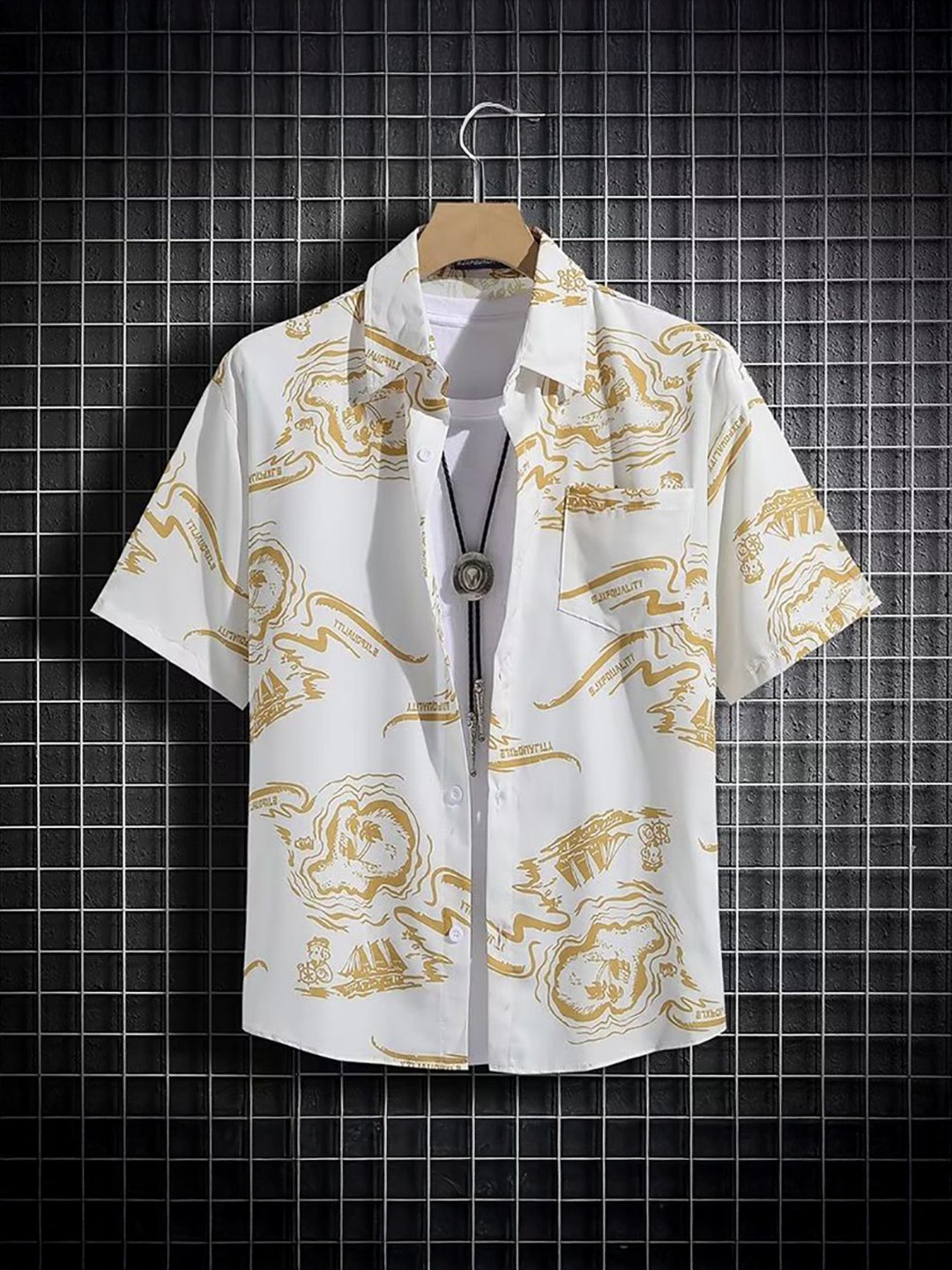 

StyleCast x Revolte Men Opaque Printed Casual Shirt, Yellow