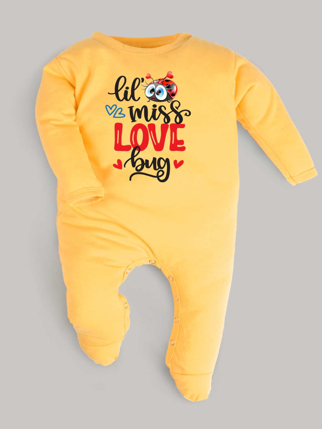 

FFLIRTYGO Infants Valentine Day Printed Cotton Sleepsuit, Yellow