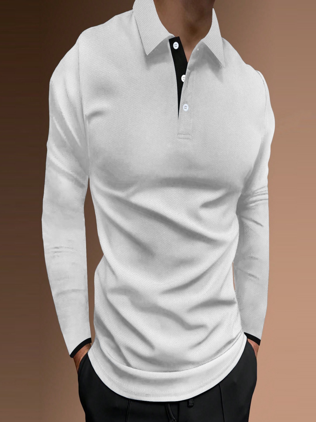 

StyleCast x Revolte Men Solid Polo Collar T-shirt, White