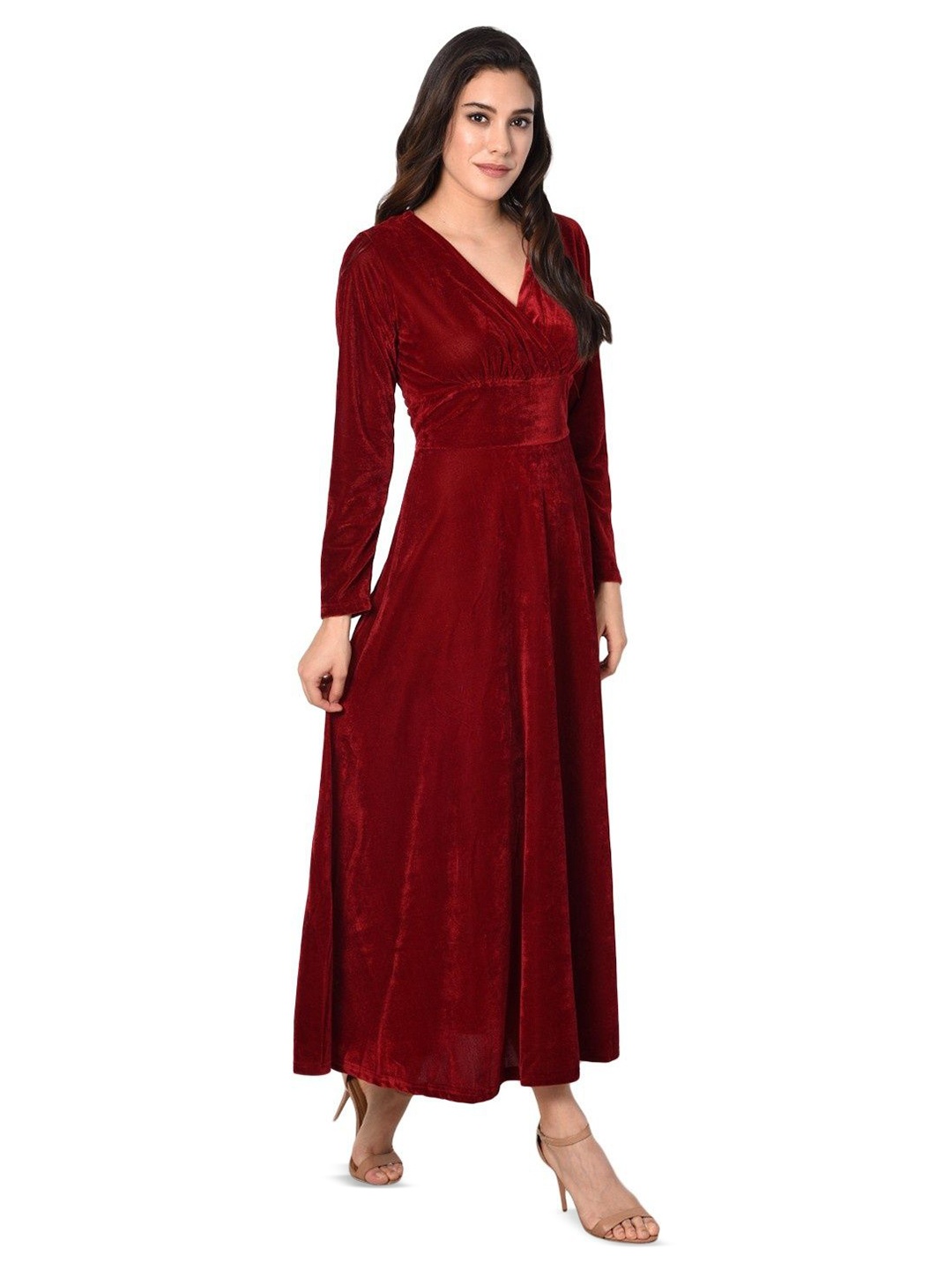 

WESTCHIC Women Fit & Flare Maxi Dress, Red