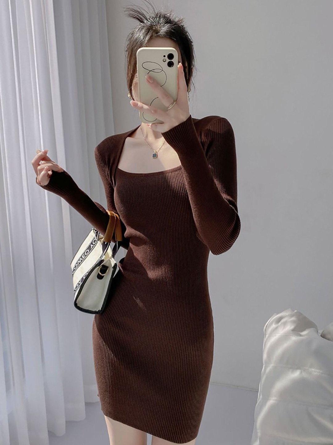 

StyleCast x Revolte Women Bodycon Dress, Brown