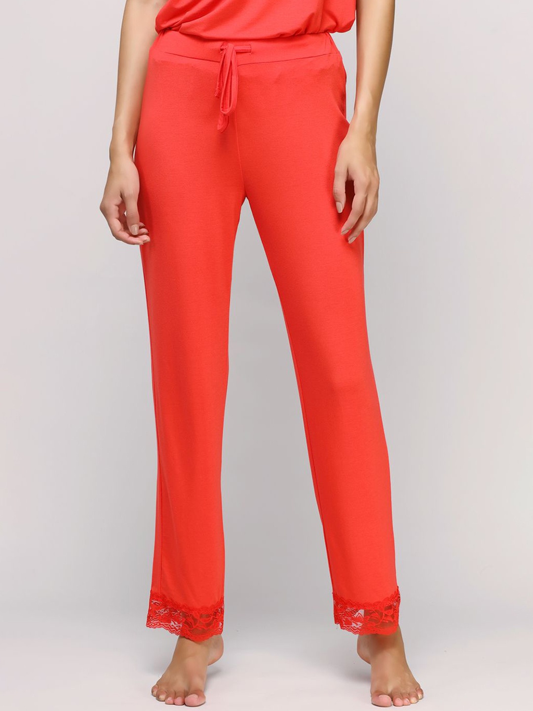 

necesera Delicate Lace Angel Women Mid Rise Lounge Pant, Red