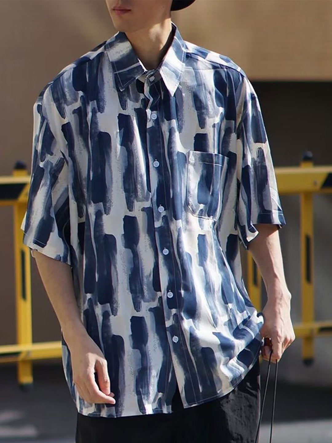 

StyleCast x Revolte Men Opaque Printed Casual Shirt, Blue