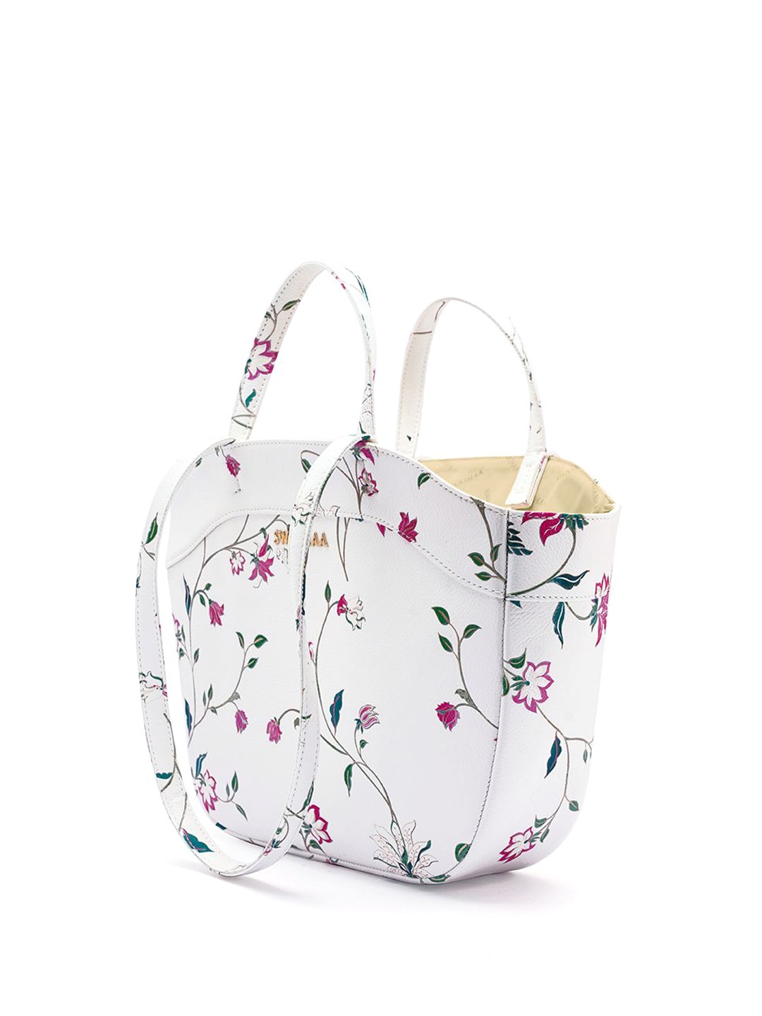 

SWASHAA Women Floral Printed Structured Leather Shoulder Bag With Pouch, White