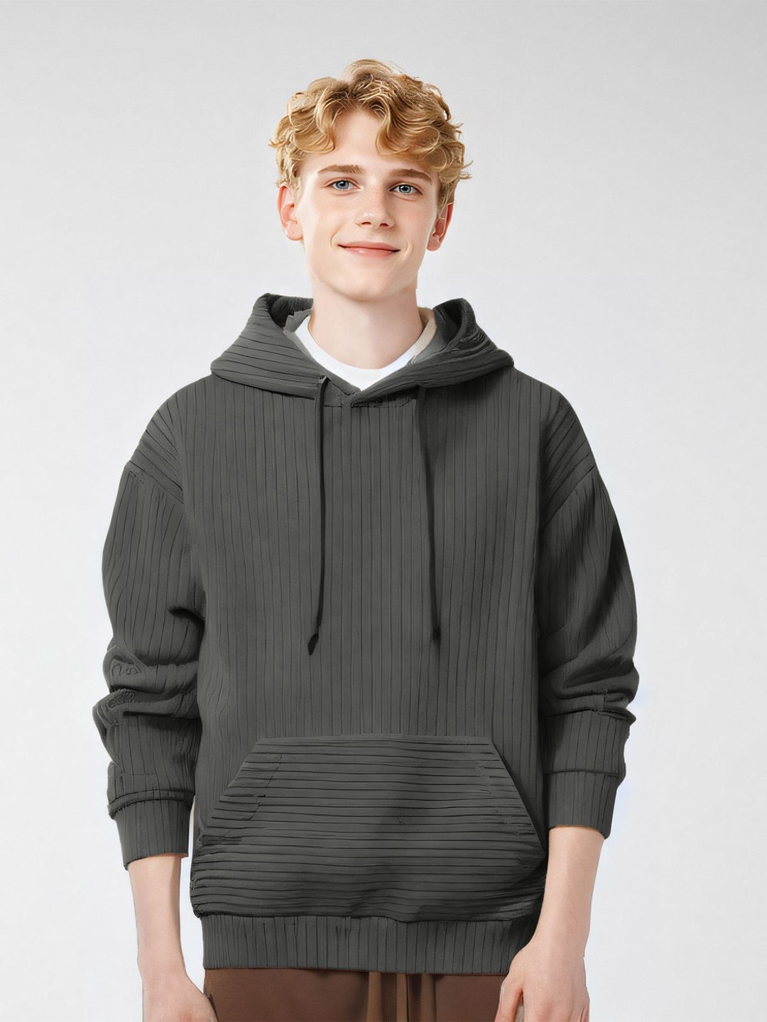 

StyleCast x Revolte Men Rapid-Dry Hooded Sweatshirt, Grey