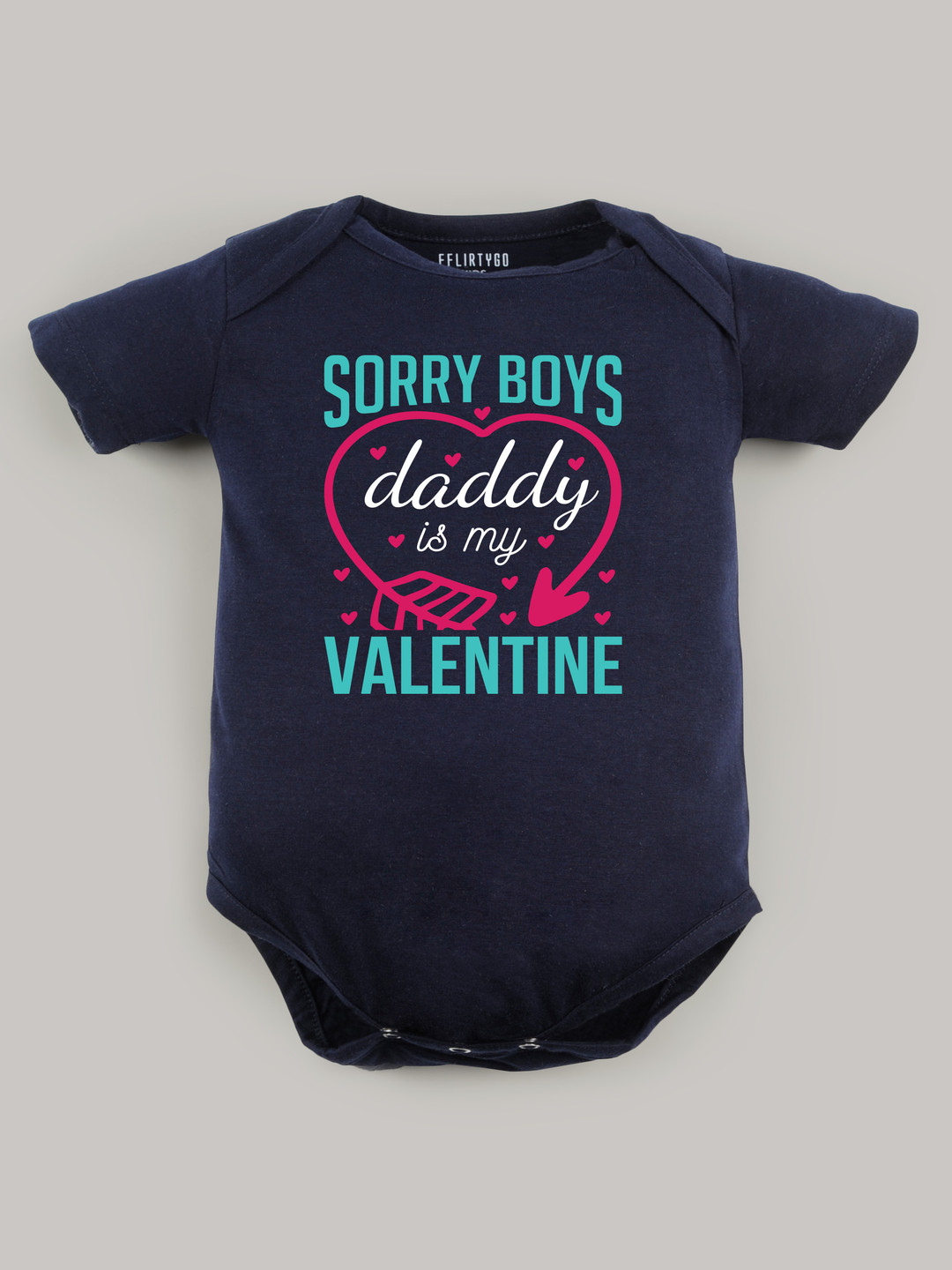 

FFLIRTYGO Infants Valentine Day Printed Cotton Bodysuit, Navy blue