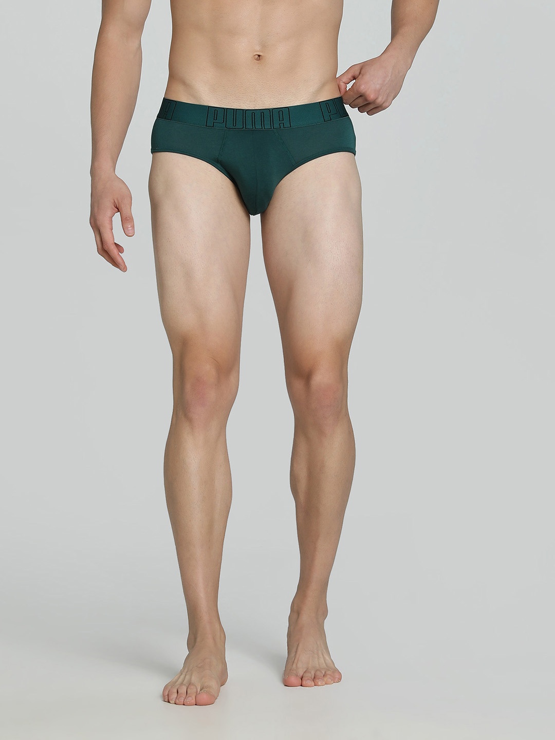 

PUMA Men's Printed Bamboo Low-Rise Basic Briefs 68865702, Green