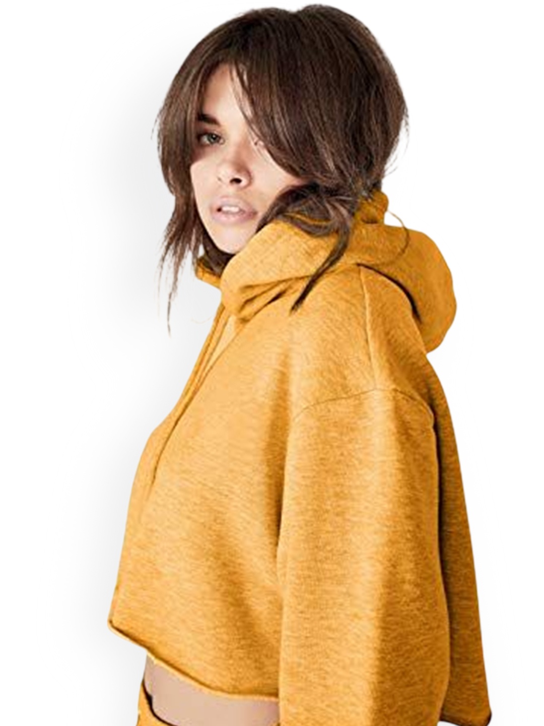 

NOTWILD Women Cotton Hooded Tracksuit, Mustard