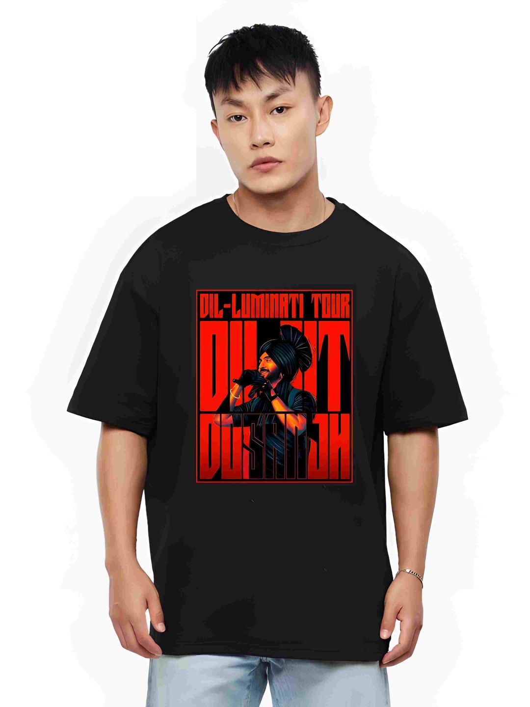 

Krimmple Men Drop-Shoulder Sleeves Pure Cotton T-shirt, Black