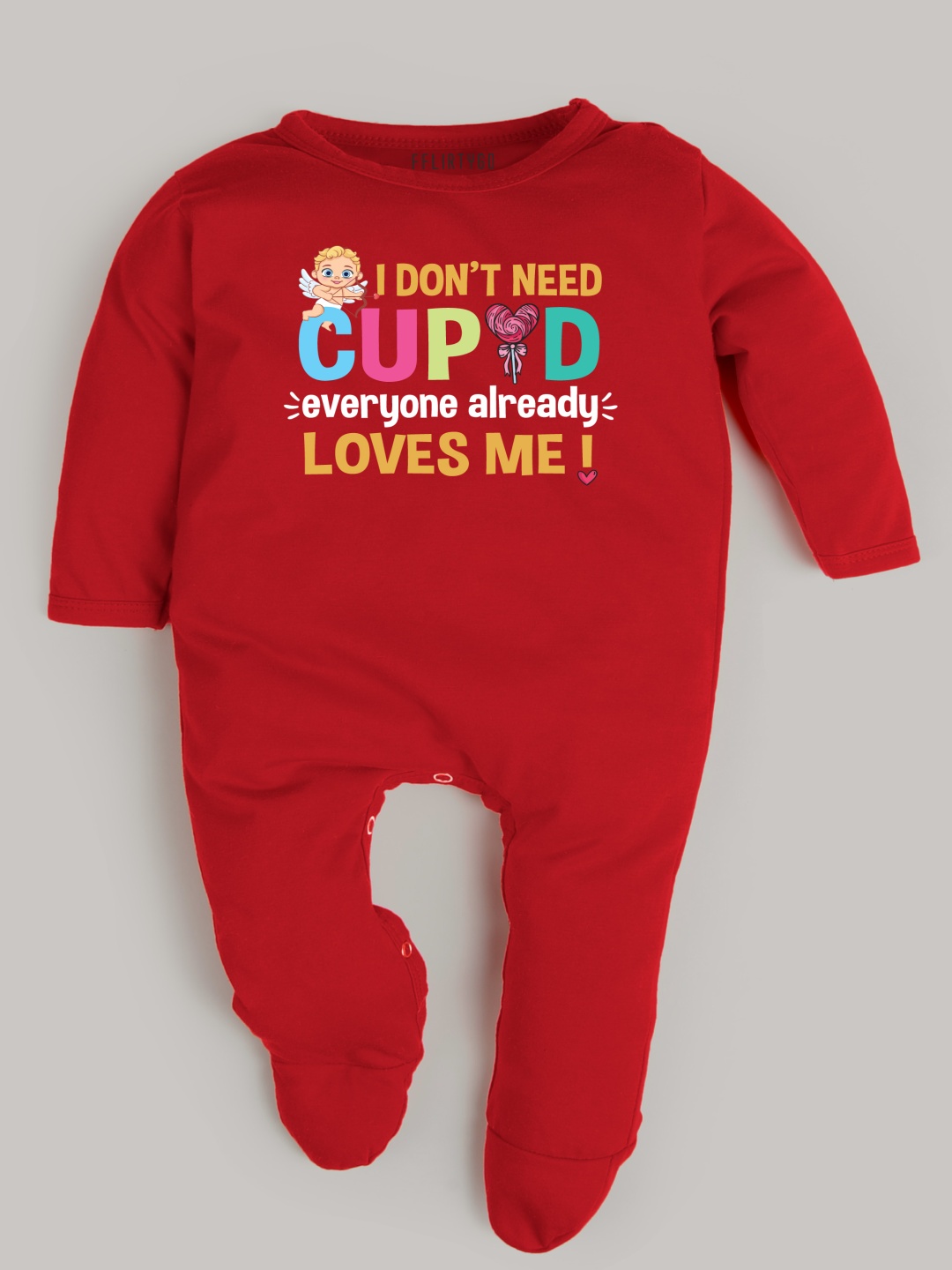 

FFLIRTYGO Infants Printed Cotton Sleepsuit, Red