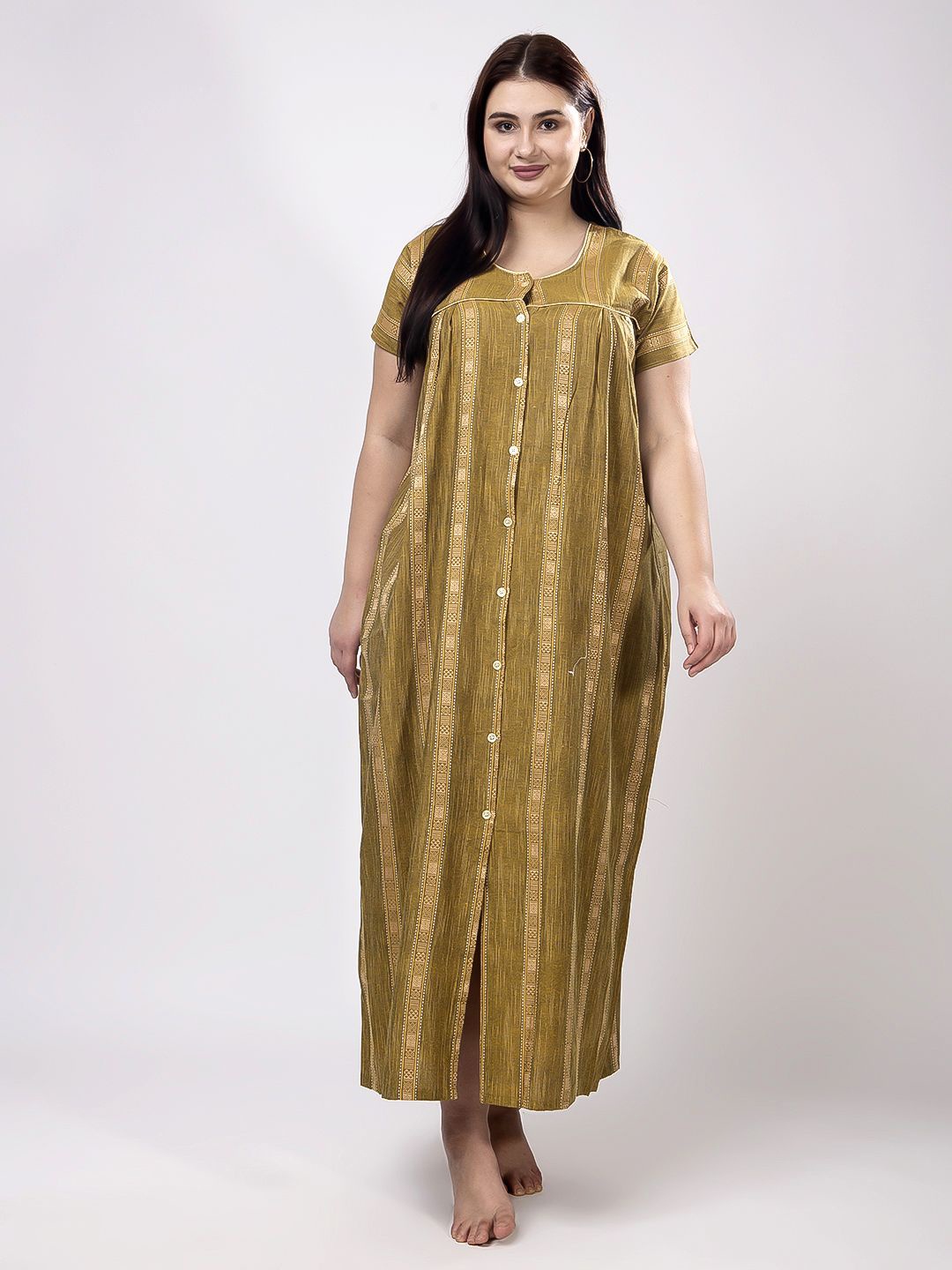 

CHUI MUI Printed Maxi Nightdress, Mustard