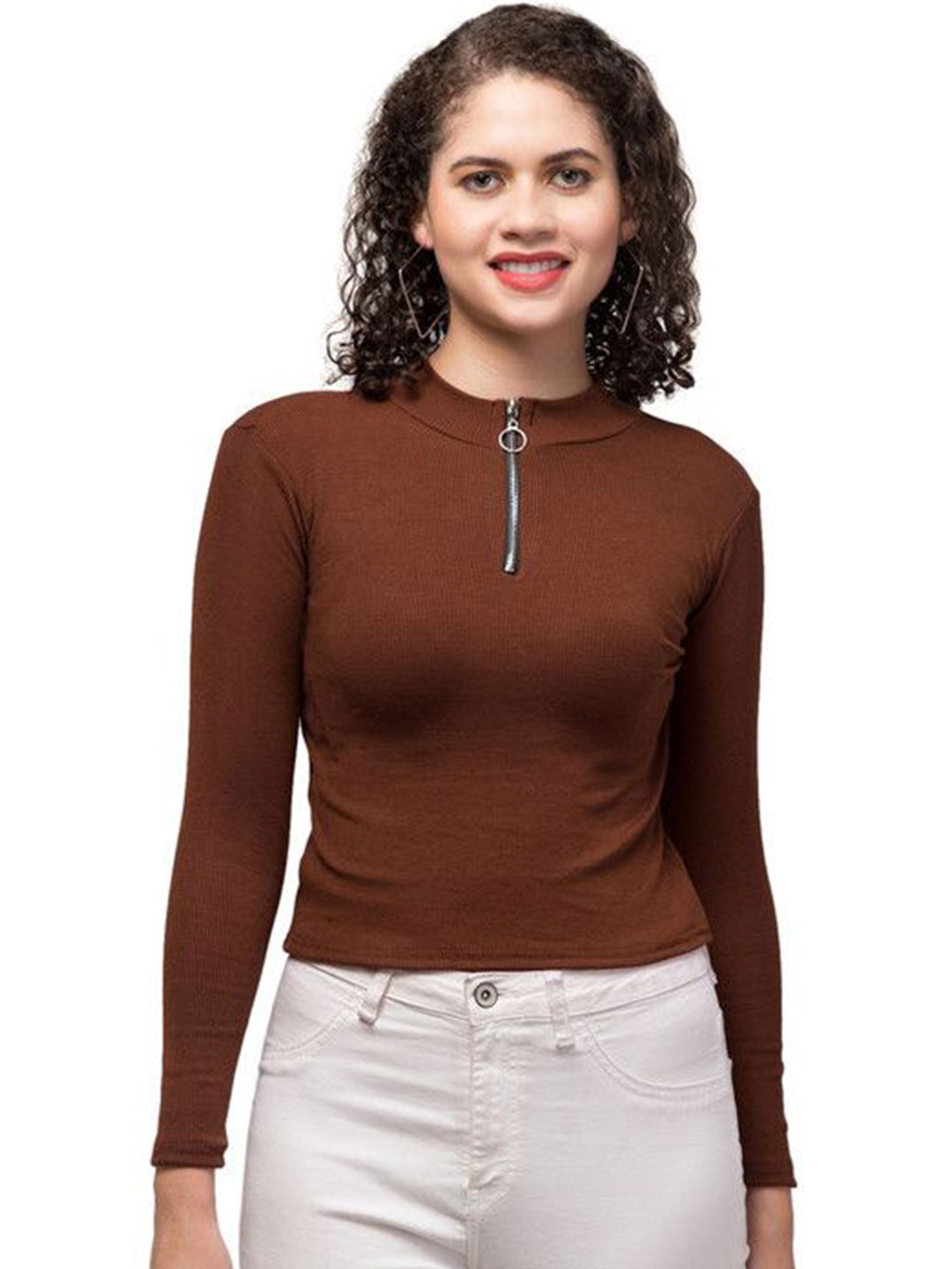 

STYLE PREZONE Top, Brown