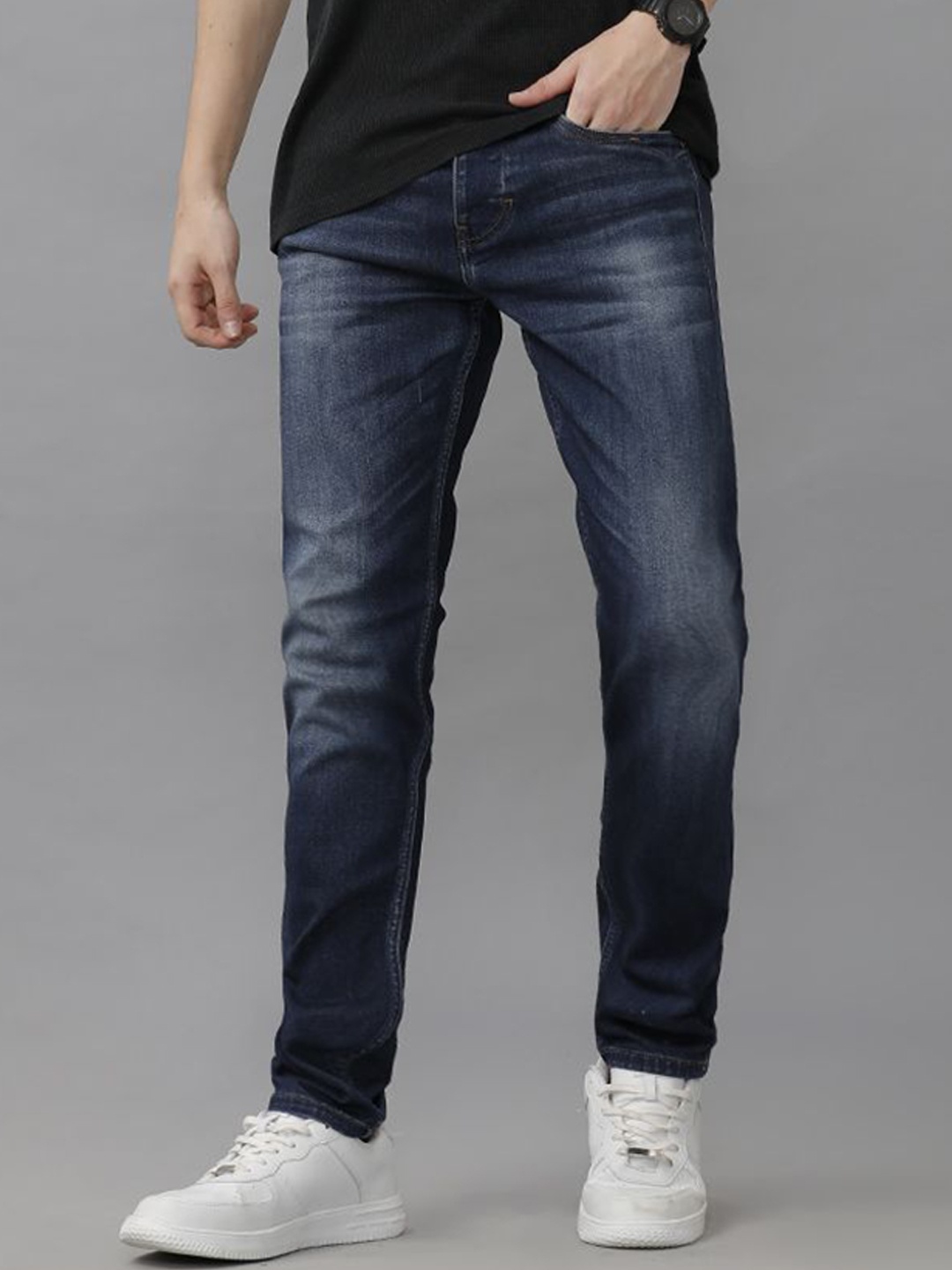

Voi Jeans Men Straight Fit Stretchable Jeans, Blue