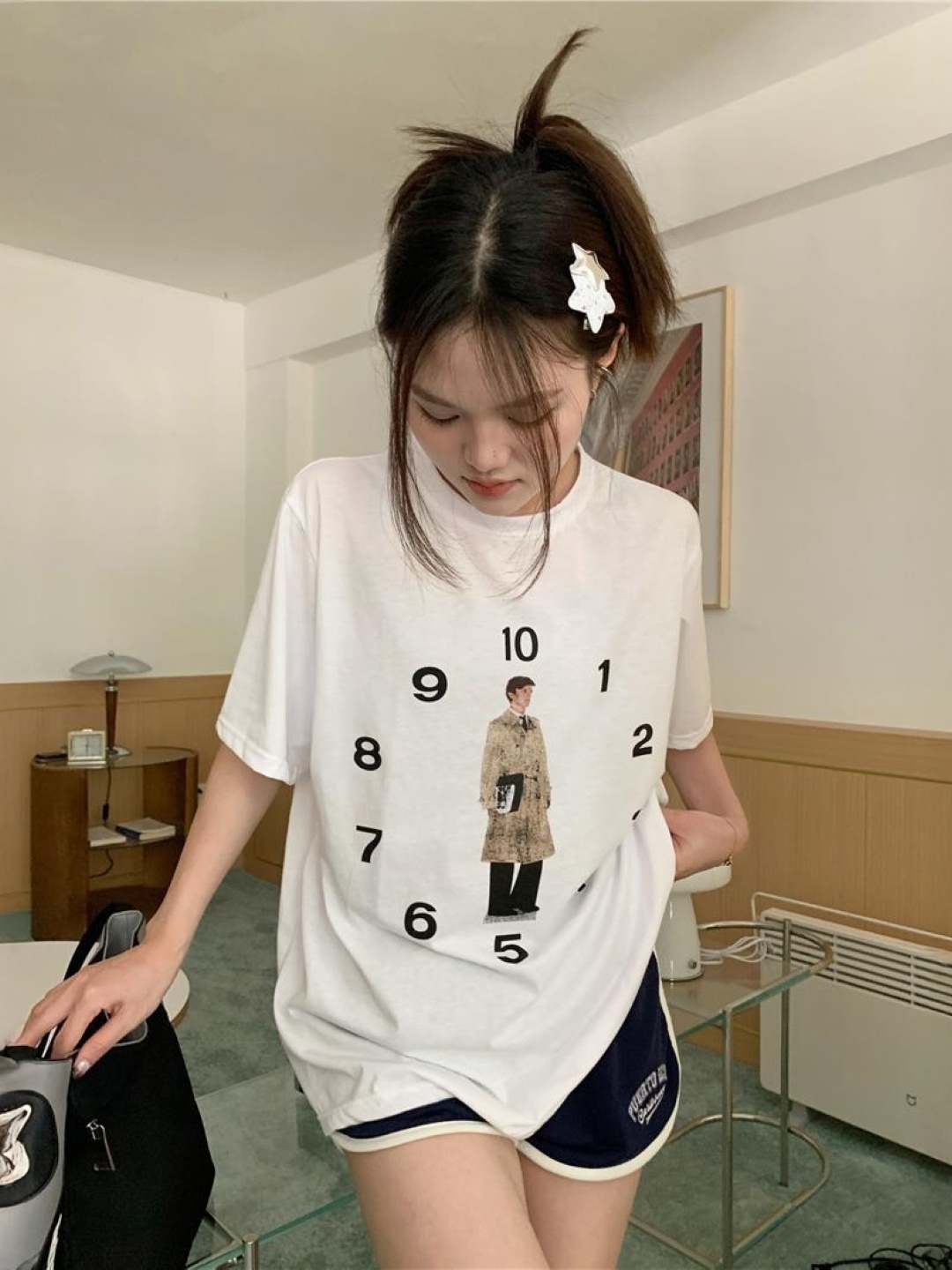 

StyleCast Women Graphic Printed Round Neck Cotton Oversized T-shirt, White