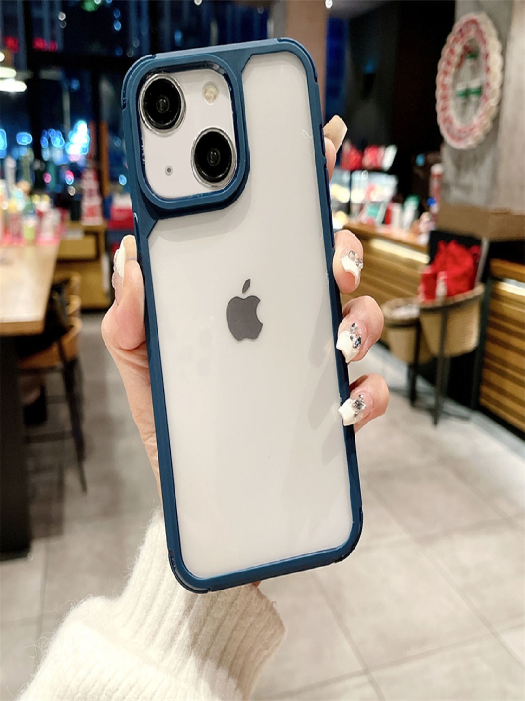 

Luxury Kase LK112 iPhone 13 Acrylic Clear Hard Bumper Back Case, Teal