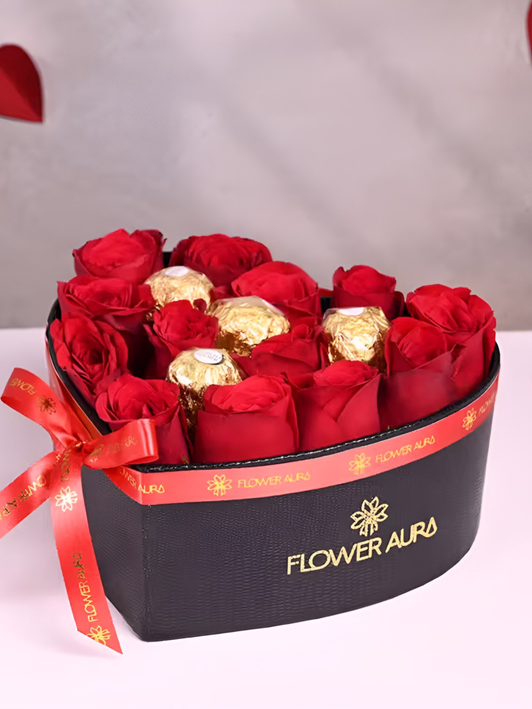 

Floweraura 17Pcs Love Bouquet of Roses With Chocolate Gift Set, Red