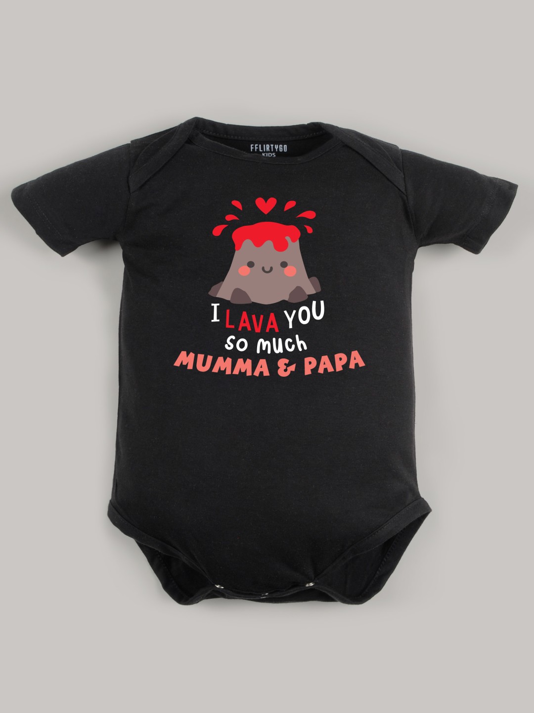 

FFLIRTYGO Infants Valentine Day Printed Cotton Bodysuit, Black