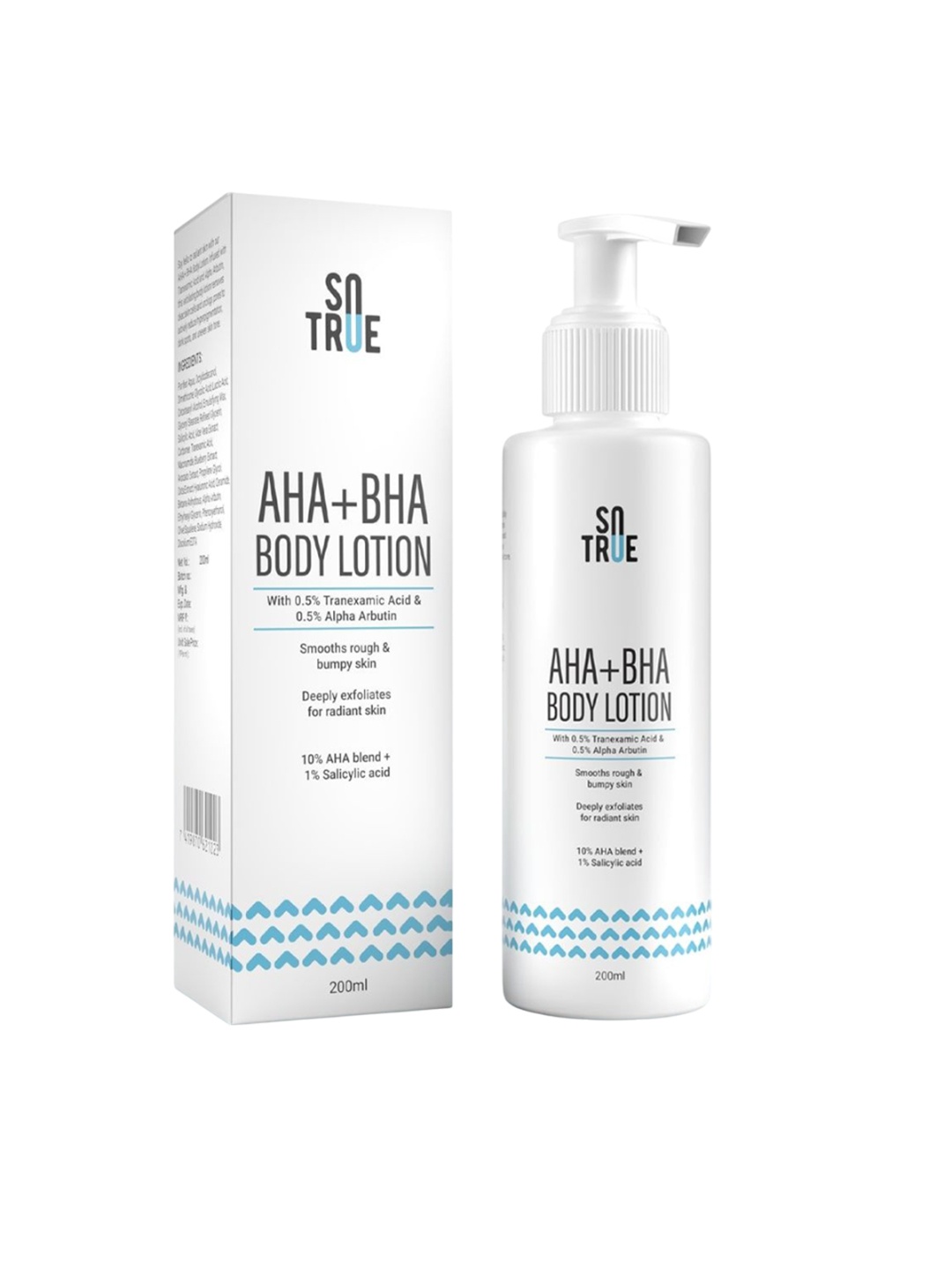 

SOTRUE AHA + BHA Body Lotion With 10% AHA Blend & 1% Salicylic Acid Exfoliates Skin 200ml, White