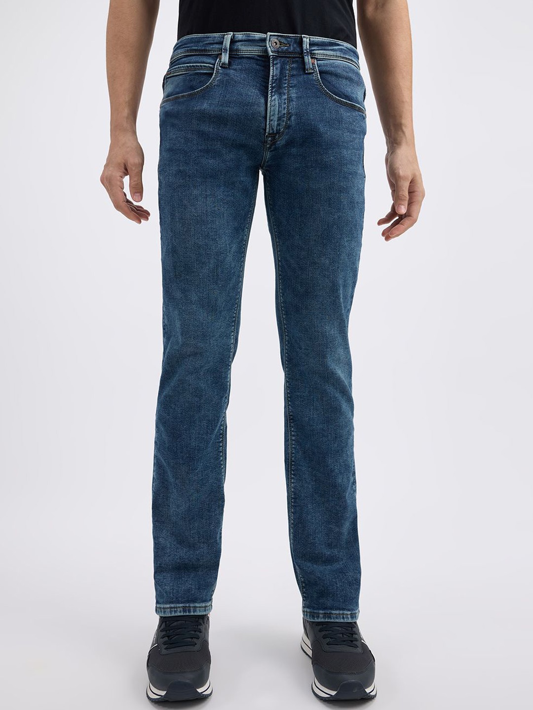 

Pepe Jeans Men Holborne Regular Fit Mid-Rise Light Fade Stretchable Jeans, Blue