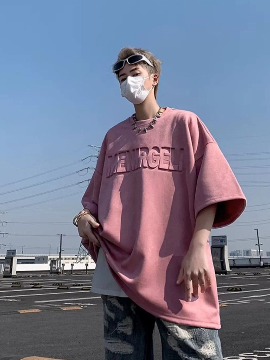 

StyleCast Men Typography Printed Round Neck Oversized T-shirt, Pink