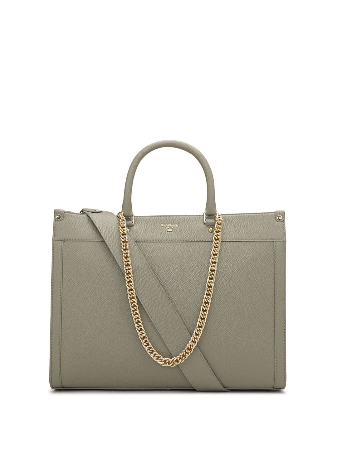 

Da Milano Women Solid Structured Leather Handheld Bag, Grey