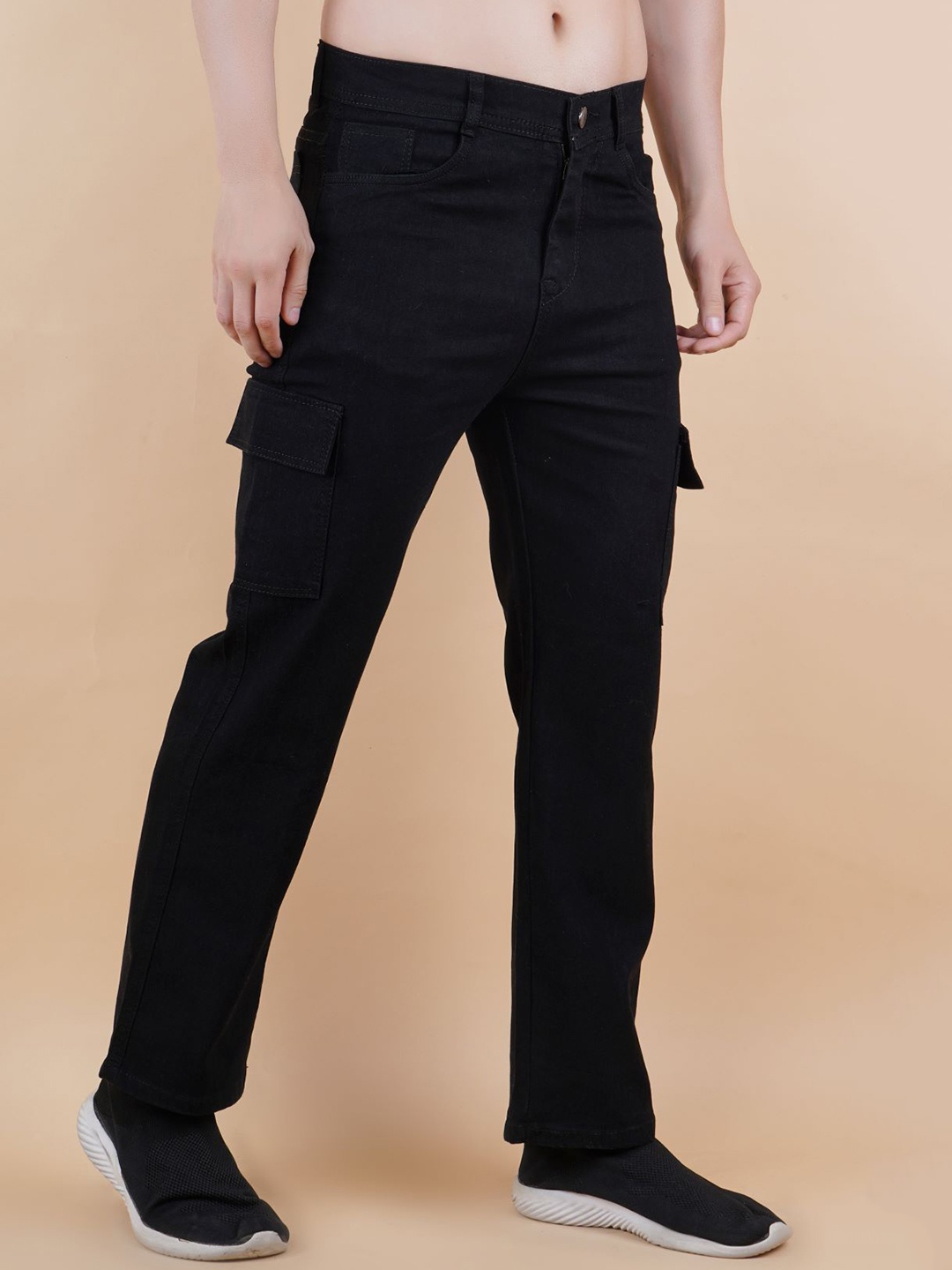 

LINARIA Men Classic Baggy Cargo Jeans, Black