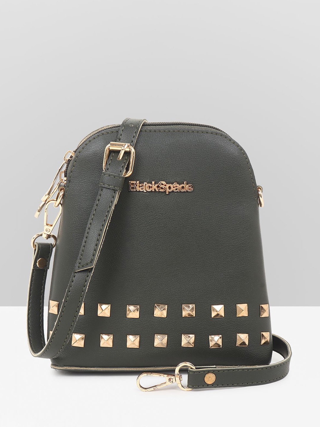 

Black Spade Women Solid Crossbody Leather Sling Bag, Grey